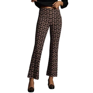 Anthropologie Maeve Gr. LP braun Blumendruck The Margot Kick Flare Cropped Hose - Bild 1 von 13