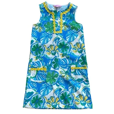 Lilly Pulitzer Girl’s Shift Dress Size M (6-7) Fruits & Flowers Pockets - Image 1 of 4