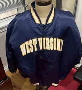 Vintage Puma West Virginia Mountaineers NCAA Lined Satin Bomber Jacket Mens 2XL - Picture 1 of 9