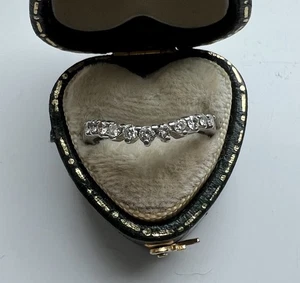Genuine Diamonds Contoured Half Eternity Wedding Ring 0.25ct Platinum 950 Sz L - Picture 1 of 12