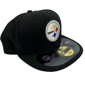 New Era NFL Pittsburgh Steelers Embroidered patch Hat Cap 59 fifty  Size 7 3/8 - Picture 1 of 6