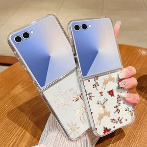 Hülle für Samsung Z Flip7 Flip6 Flip5 4 3 Weihnachten TPU-Hardware Durchsichtige - Picture 1 of 14