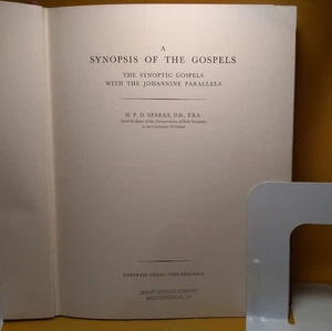 Synopsis of the Gospels H.F.D. Sparks Fortress Press 1964 HC Johannine Parallels - Imagen 1 de 15