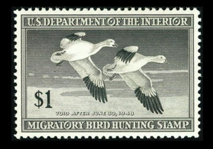 US #RW14; $1 DUCK HUNTING STAMP, XF/SUP-OG-MNH, PSE GRADED (95), SMQ $185 - Picture 1 of 3