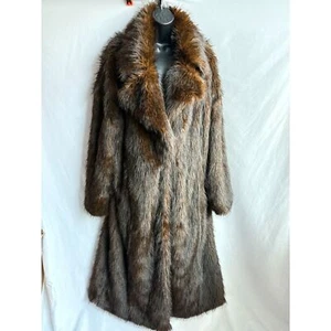 Maxi Abrigo Topshop de Piel Sintética en Marrón Talla 12 Abrigo Ruso de Lujo Dinero Antiguo - Imagen 1 de 12