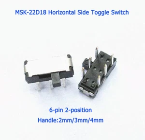 1000Pcs MSK-22D18 Horizontal Side Toggle Switch 6-pin 2-position Handle 2/3/4mm - Picture 1 of 5