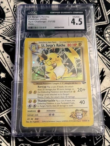 Lt. Surge's Raichu 11/132 Gym Challenge Holo 2000 CGC 4.5 - Imagen 1 de 2