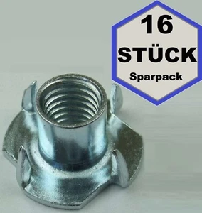 16 x Einschlagmutter M10 x 12 Gewinde Einschlagmuttern M10x12 verzinkt DIN 6930 - Bild 1 von 3