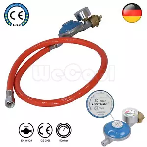 Gasschlauch + Druckminderer inkl. Manometer Gasregler 80CM Regeler Propan Butan - Bild 1 von 18