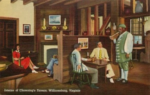 Postkarte Williamsburg Virginia VA Leinen Chowning Taverne Innenraum unbenutzt  - Bild 1 von 2