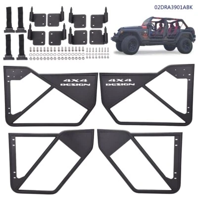 4pcs Semi-Open Doors Iron Tube Doors Kit Fit For 2007-2017 Jeep Wrangler JK Foto 1 de 4