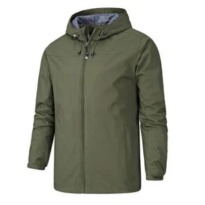 Mens Waterproof Soft Jacket Outdoor Hooded Hiking Windbreaker Tactical Coat ✨ ~ - Picture 1 of 27