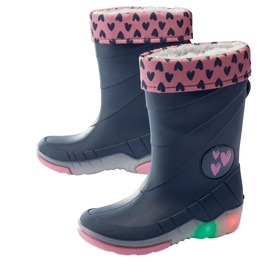 LUPILU Mädchen Gummistiefel gefüttert Blinker 25 26 27 28 29 Regenstiefel Kinderstiefel