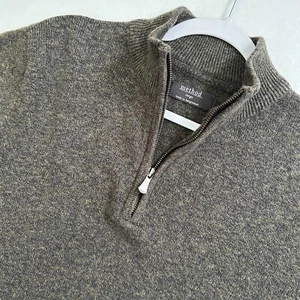 Method Sweater Mens 1/4 Zip Large Gray Brown Multi Mock Neck Collar Pullover - Picture 1 of 8