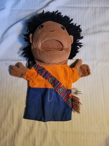 Kaplan Hand Puppet Black Hair Orange Shirt African American Cultural Vtg - Picture 1 of 5