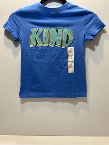 Cat & Jack T-Shirt blau S/S "Kind" Jungen Gr. XS (4/5) Neu mit Etikett - Bild 1 von 4