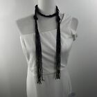 10 Strands Micro Beaded Wrap Necklace/ Belt 56” Black Rope Design