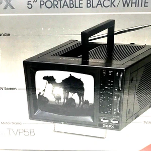 Vintage GPX Model TVP5B Portable 5-Inch Black and White Television Radio - Picture 1 of 7