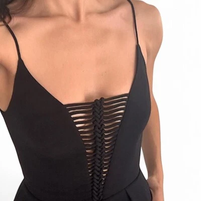 Mono IMMERMANN Negro Crepé Trenzado Corpiño Pierna Cónica Talla 1 Foto 1 de 4