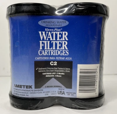 Klein-Plus C2 Drinking Water Filter Taste Odor Chlorine Sediment Pack of 2 New - Image 1 of 2