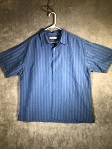 Monte Carlo Mens Shirt XL Blue 46/48 Button Down Short Sleve - Picture 1 of 10