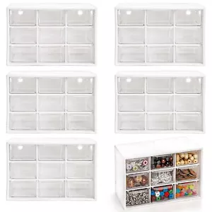 6 Pack Desktop Drawer Organizer with 9 Mini Drawers Plastic Desk Craft Storage - Picture 1 of 7