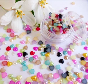 Arte en uñas 3D '4 mm perlas corazones maceta' gemas mixtas espalda plana aplicación 175 piezas artesanía en uñas - Imagen 1 de 2