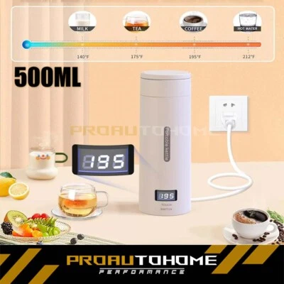 Portable Electric Tea Coffee Kettle Travel Boil Water Stewable Smart LED Bottle - Image 1 of 4