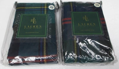Nuevo Ralph Lauren GREYCLIFF 100% LANA TARTÁN Cuadros 2 Euro Almohada Fundas Foto 1 de 4