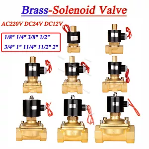 Electroválvula eléctrica de latón BSP 1/8"-2" agua aire normalmente abierta 12V 24V 220V - Imagen 1 de 15