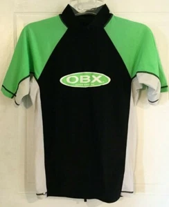 Boys Sunspecs swim shirt size Medium, OBX, Outer Banx NC, Green Black -845 - Picture 1 of 6