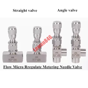 Stainless Flow Micro Rregulate Metering Needle Valve 1/8" 1/4" 3/8" 1/2" BSP NPT - Picture 1 of 6