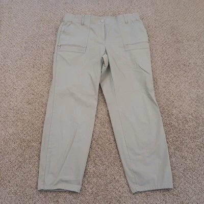 Rafaella Cropped Pants Womens Size 14 Gray Cotton Blend 35x27 High Rise - Изображение 1 из 4