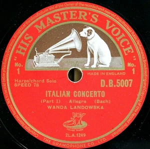 Landowska. Bach (Italian concerto; etc). HMV DB 5007-8 (2). NM(-) - Picture 1 of 2