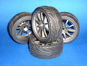 2 sets (8 pcs) 1:10 RC tire wheel & Rim Hex 12mm, removed from Carson buggy - Picture 1 of 10