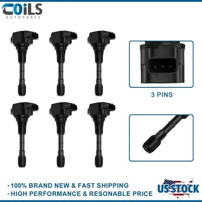 6 个点火线圈适用于 2009 - 2016 英菲尼迪 G37 FX37 Q70 Q60 日产 370Z 3.7L UF617 — 第 1/4 张图片