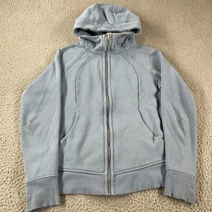 Lululemon Damengröße 8 LW4AFPS blau Scuba Hoodie-Jacke mit durchgehendem Reißverschluss Kapuze Oberteil - Bild 1 von 13