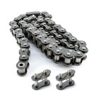10Ft Single Carbon Steel Heavy Duty Roller Chain with 2 Free Connecting Links