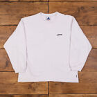 Vintage Adidas Logo Sweatshirt M 90er weiß bestickt Rundhalsausschnitt Pullover