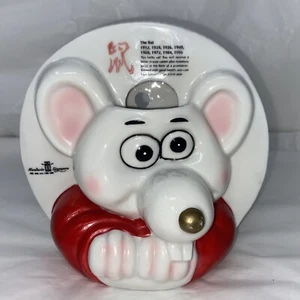 Vintage Mandarin Singapur Jahr der Ratte Wand Pflanzgefäß aus Keramik Mart. - Bild 1 von 11