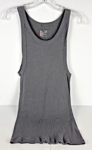 Camiseta sin mangas Hanes para mujer de algodón acanalado cuello redondo 2X gris - Imagen 1 de 6