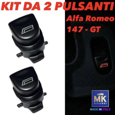 KIT DA 2 PULSANTI ALZAVETRO ALFA ROMEO 147 TASTO FINESTRINO CON SIMBOLO - Imagen 1 de 4