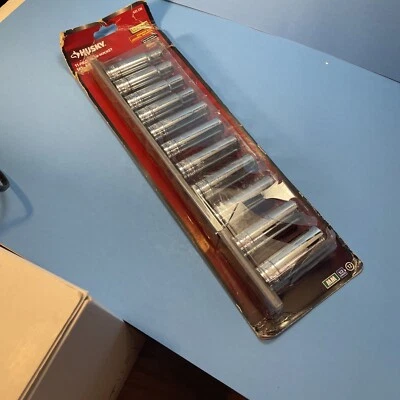 Husky Socket Set Sockets 1/2 In Drive Deep Metric Chrome Alloy Steel 11 Piece - Image 1 of 4