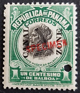 Canal Zone 55 specimen ovpt, almost F/VF NH, 300 issued, Scott $25 - Picture 1 of 1