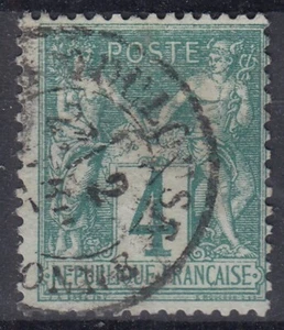 TIMBRE FRANCE TYPE SAGE 4c VERT N° 63 AVEC OBLITERATION DE TOULOUSE - COTE 100 € - Picture 1 of 2