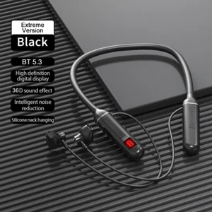 Wireless Bluetooth 5.3 Neckband Headphones Mic Headset Stereo Earbuds Earphone - Picture 1 of 21