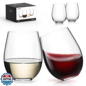 Luna und Mantha stiellose Weingläser 4er Set, 18oz Kristallrot  - Bild 1 von 5