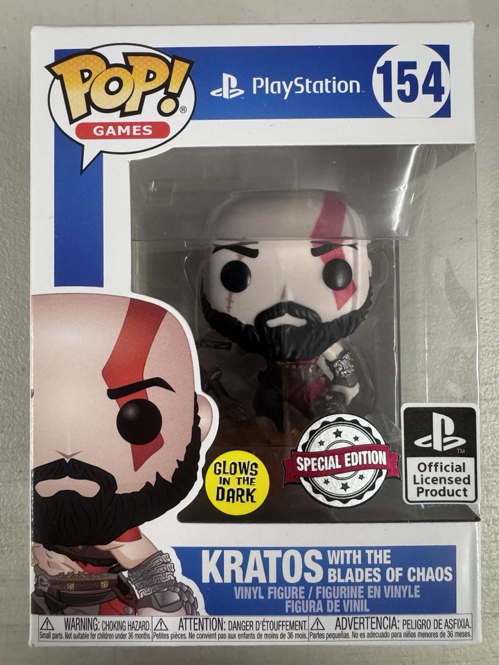 Кратос (Сияние) 154 ~ Бог войны ~ Funko Pop винил ~ PlayStation игры + протектор - Изображение 1 из 4