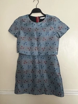 TOMMY HILFIGER Girls Teens Cute Star Print Blue Short Dress Age 12 (152) - Image 1 of 4