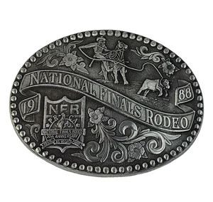 NFR 1988 Finales Nacionales Rodeo Hebilla de Cinturón PRCA Las Vegas ADM Award Design Medal - Imagen 1 de 3